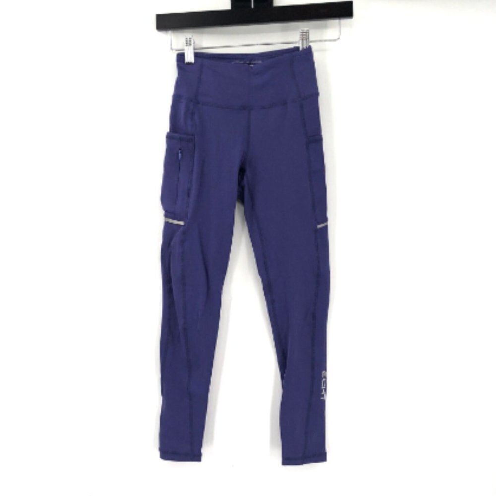 ECHT Leggings High Rise Purple Stretch Active Pants Pocket Women XS Compression